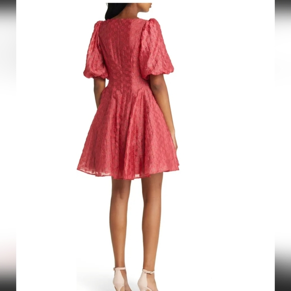 Dot Jacquard Fit & Flare Organza Dress RACHEL PARCELL - Picture 3 of 9